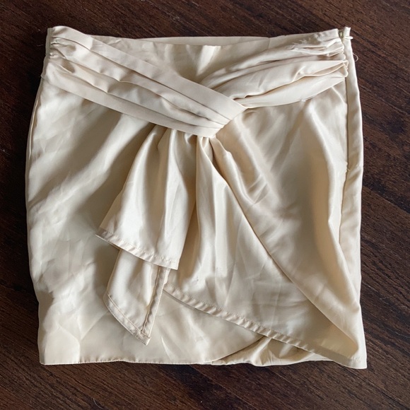 DS Lab Beige-Gold Short Skirt - Picture 6 of 8